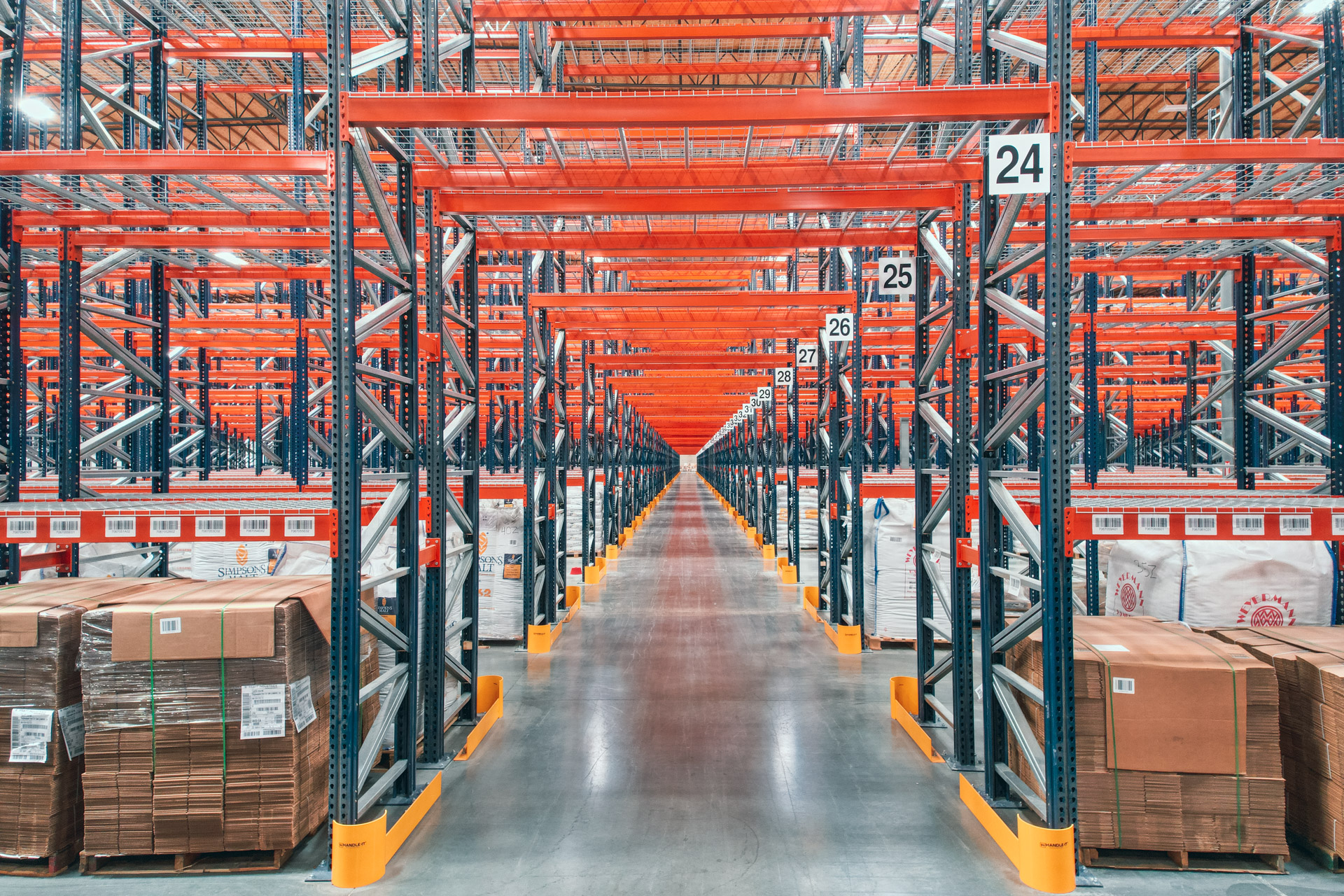 Industrial pallet racking installation in Oceanside warehouse